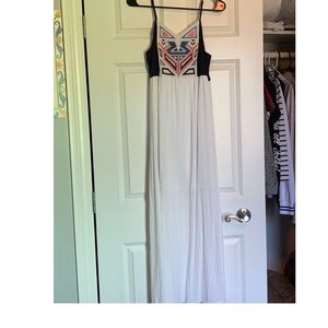 White Aztec print dress